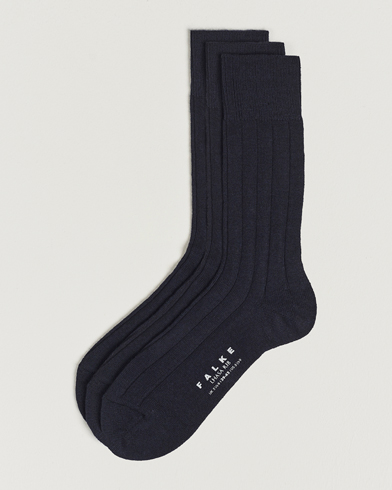 Herre | Undertøy | Falke | 3-Pack Lhasa Cashmere Socks Dark Navy