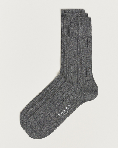 Herre | Vanlige sokker | Falke | 3-Pack Lhasa Cashmere Socks Light Grey