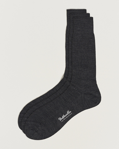 Herre | Vanlige sokker | Pantherella | 3-Pack Naish Merino/Nylon Sock Charcoal