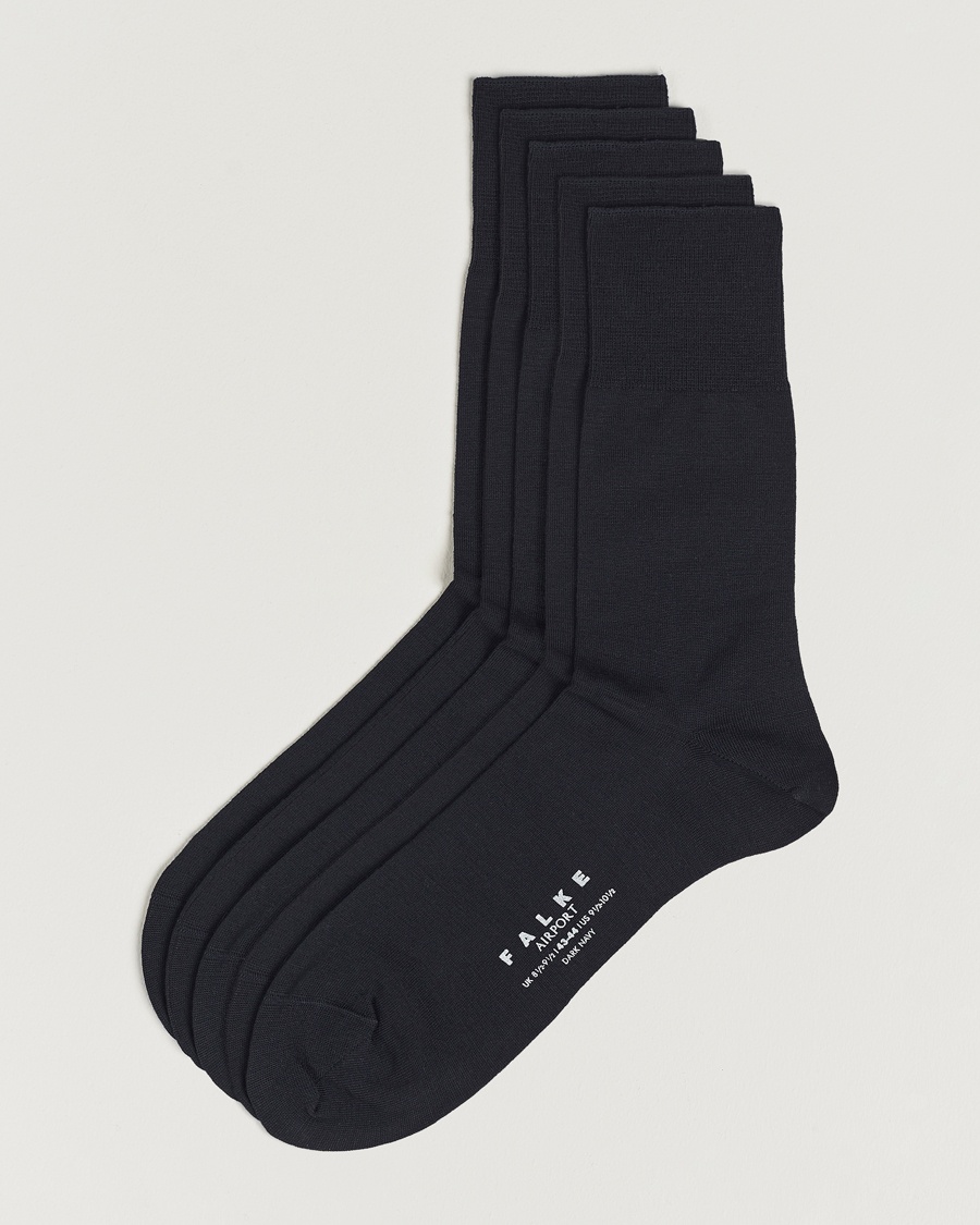 5-Pack Airport Socks Dark Navy – Blå
