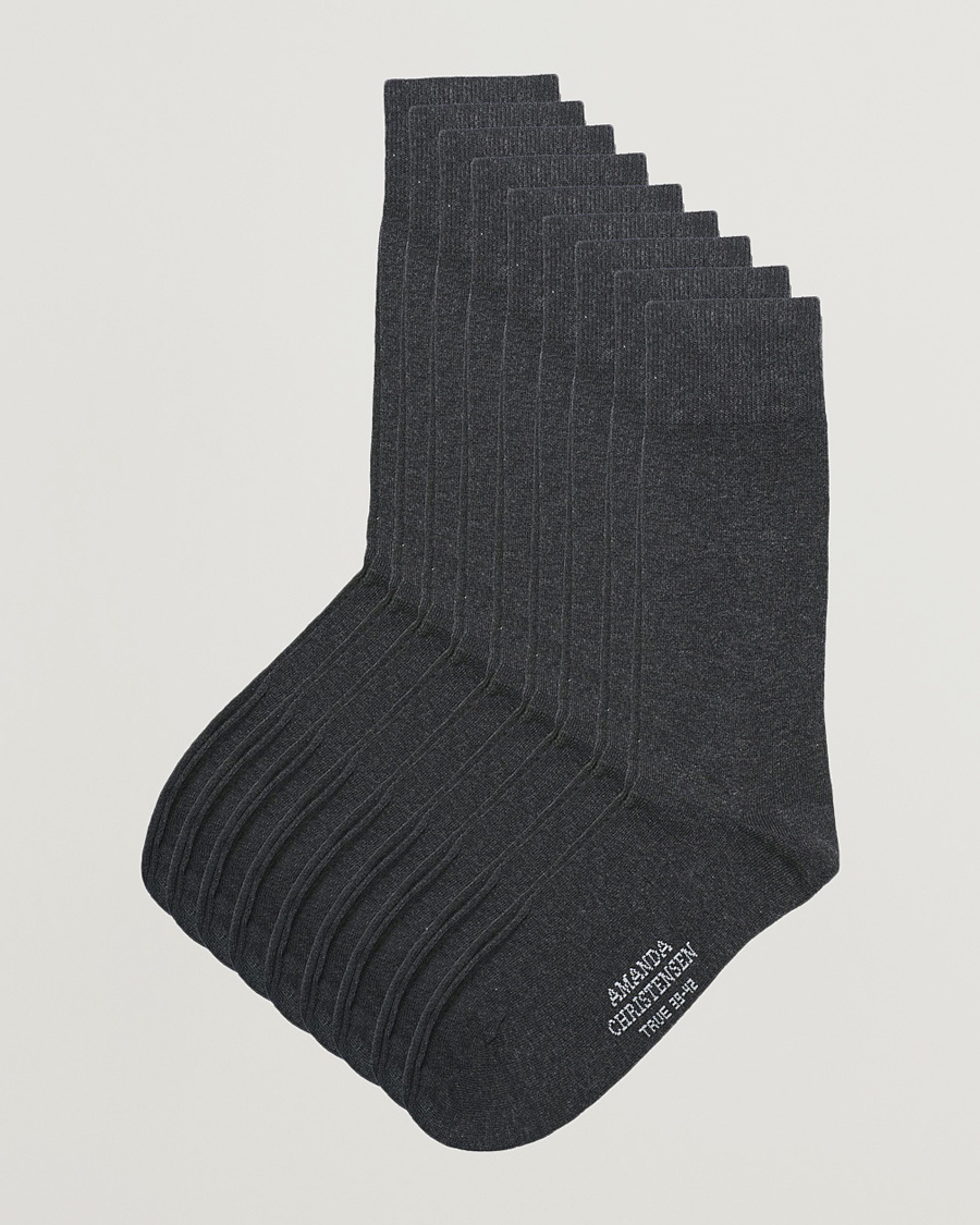 9-Pack True Cotton Socks Antrachite Melange – Grå