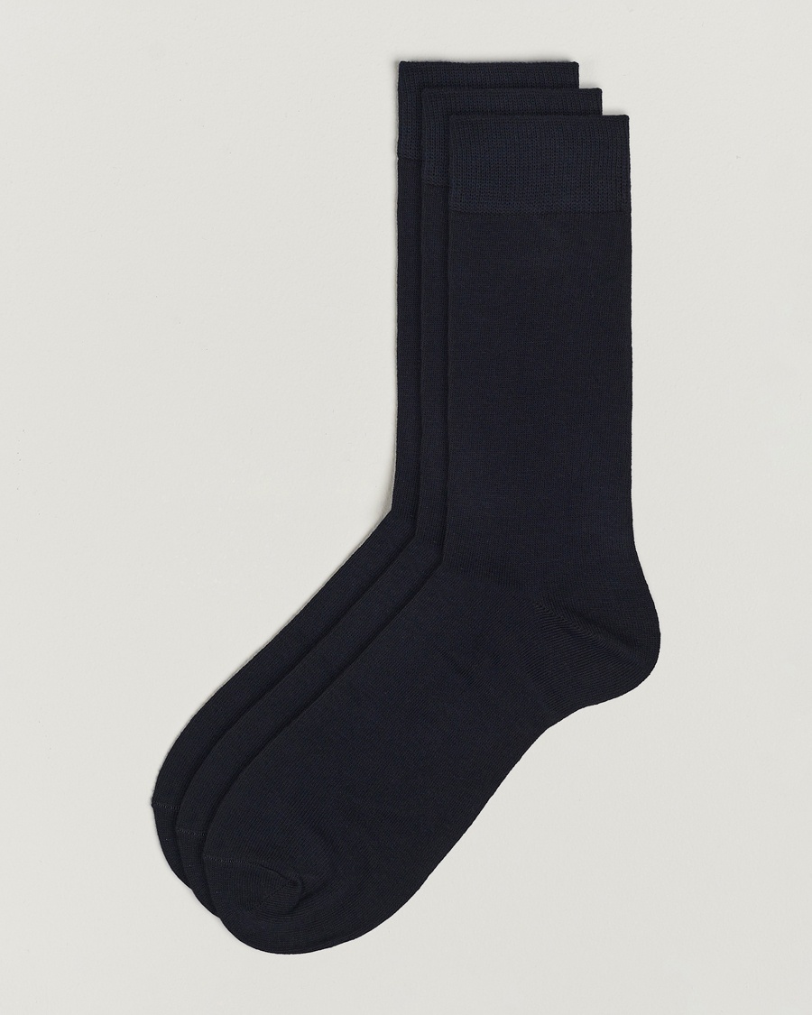 Herre | | | 3-Pack Solid Care of Carl Sock Navy