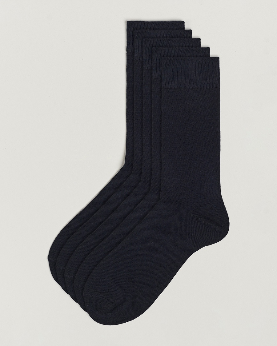 Herre | | | 5-Pack Solid Care of Carl Sock Navy