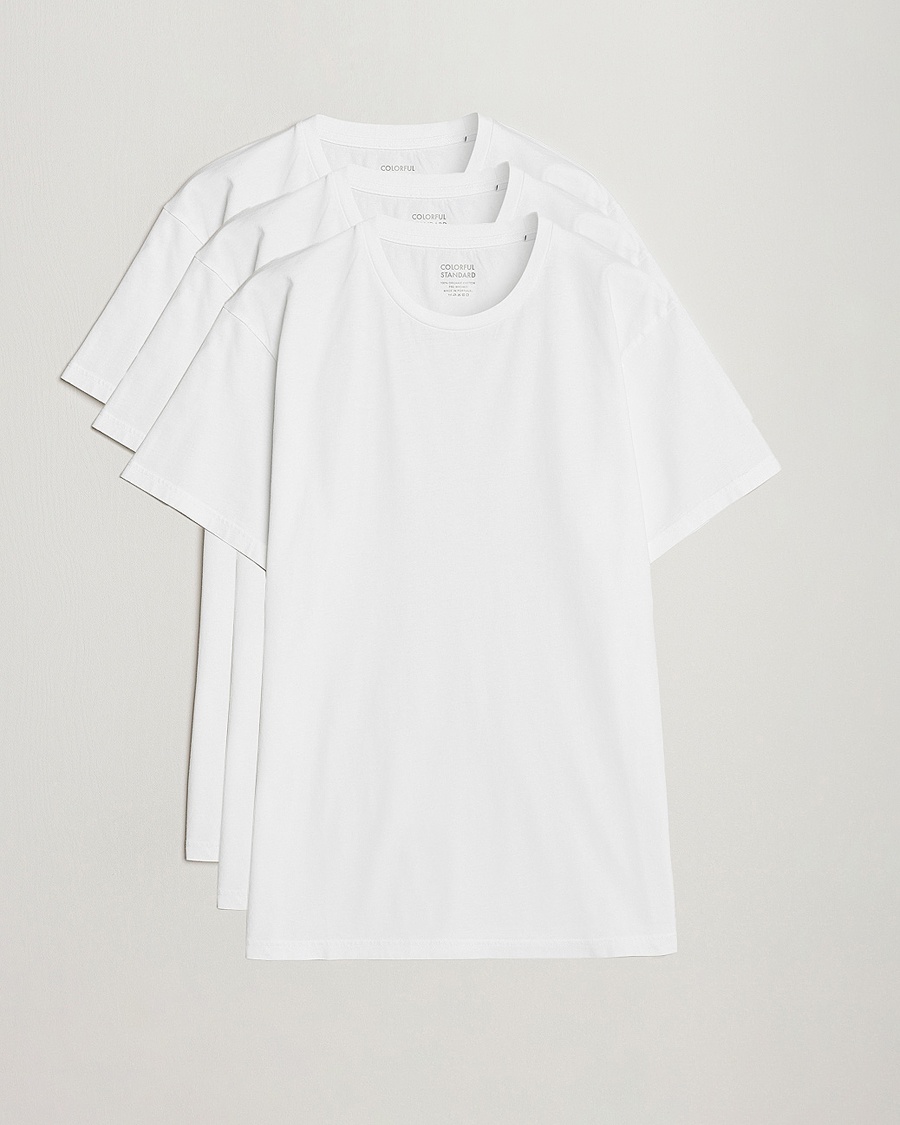 Herre | Flerpakning | Colorful Standard | 3-Pack Classic Organic T-Shirt Optical White