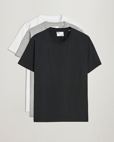 Herre | T-Shirts | Colorful Standard | 3-Pack Classic Organic T-Shirt Optical White/Heather Grey/Deep Black