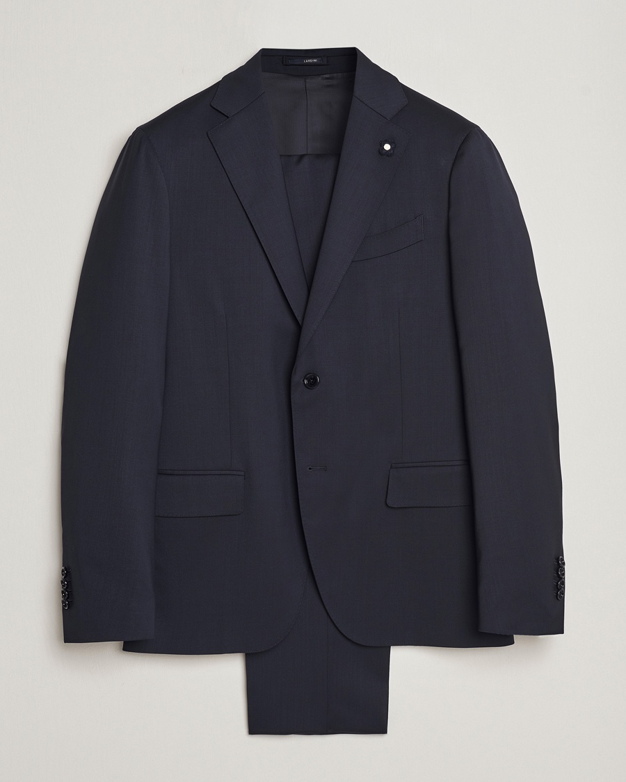 Lardini Wool Suit Navy – Blå