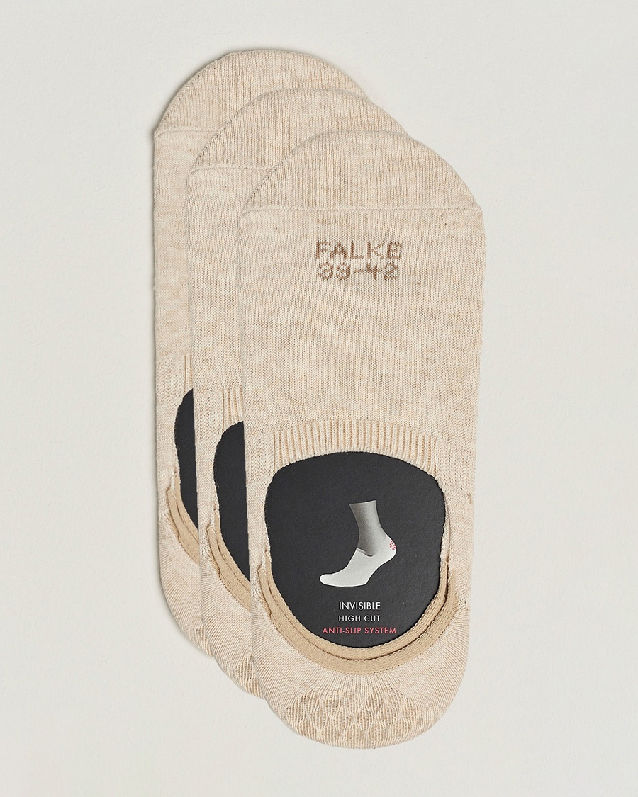 Herre | Sokker | Falke | 3-pack Casual High Cut Sneaker Socks Sand