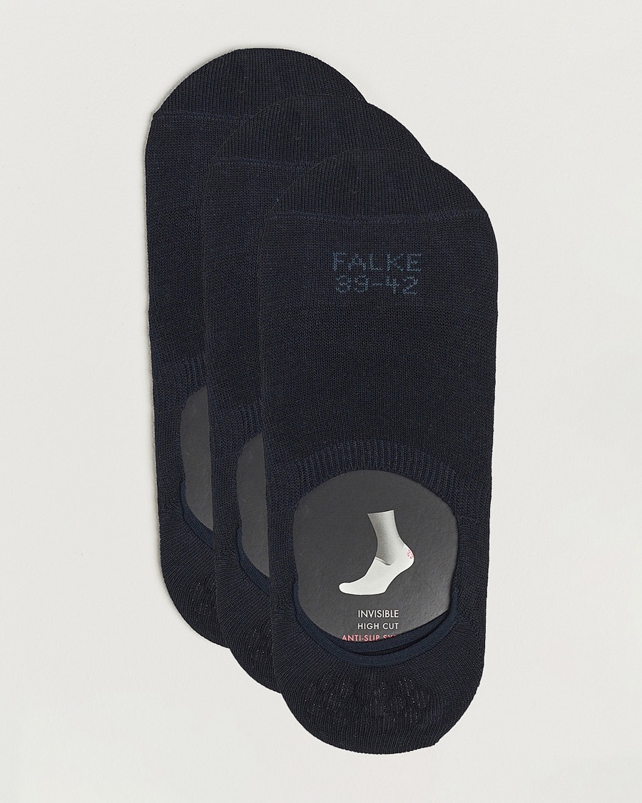 Herre | Sokker | Falke | 3-pack Casual High Cut Sneaker Socks Dark Navy