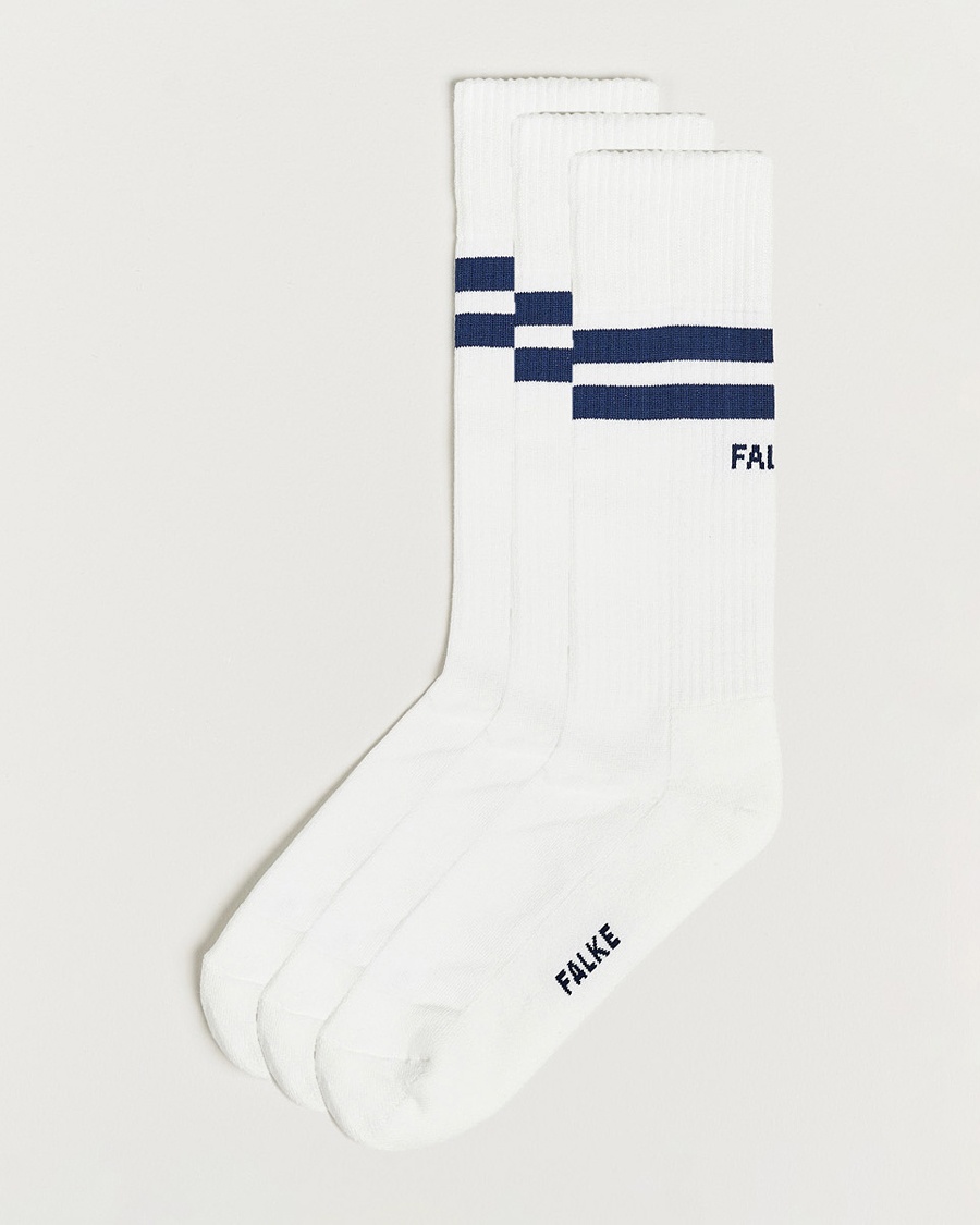 Herre | Sokker | Falke | 3-pack Dynamic Tennis Socks White/Blue