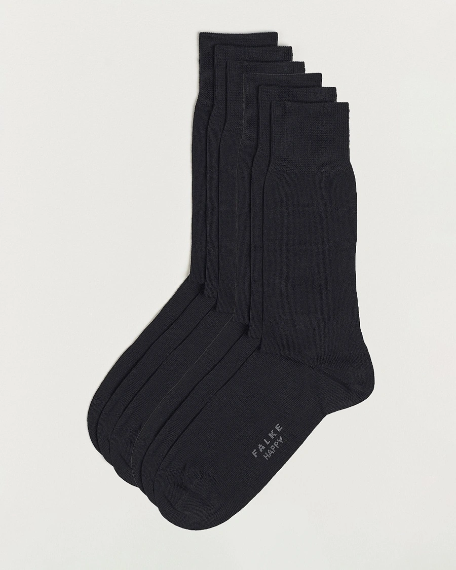 Falke 6-pack Happy Cotton Socks Black – Svart