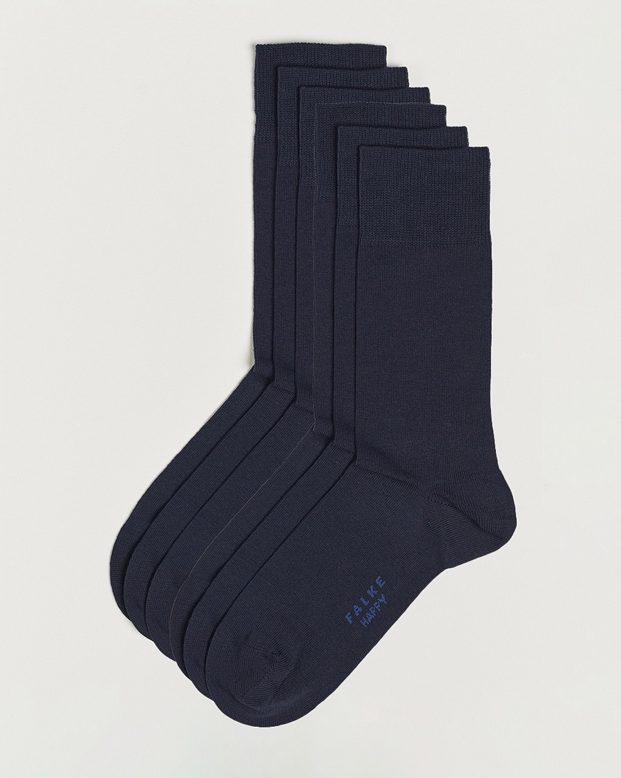 Herre | Sokker | Falke | 6-pack Happy Cotton Socks Navy