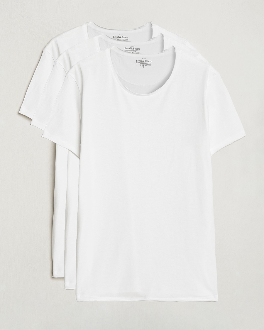 Herre | Klær | Bread & Boxers | 3-pack Crew Neck Relaxed White
