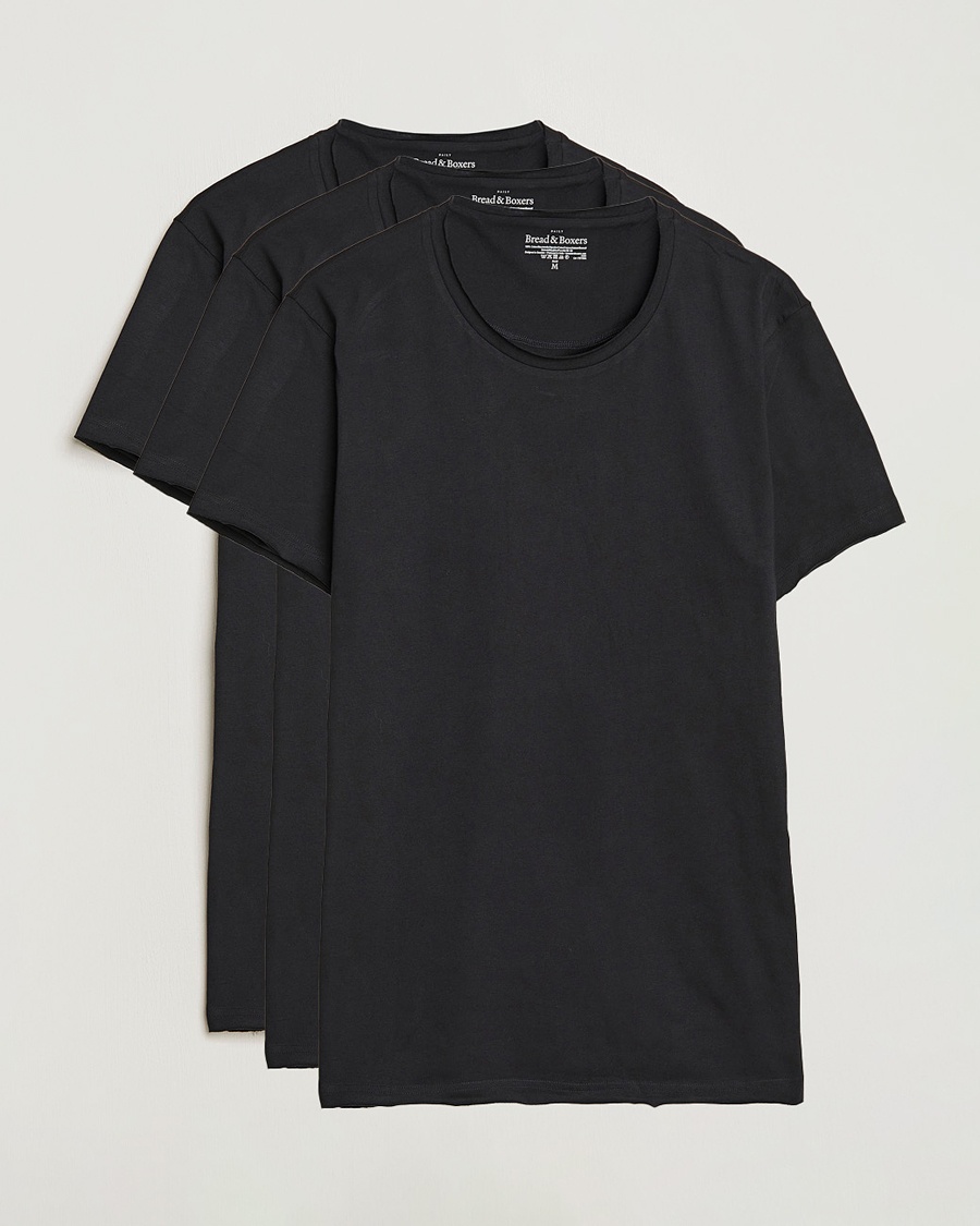 Herre | Klær | Bread & Boxers | 3-pack Crew Neck Relaxed Black