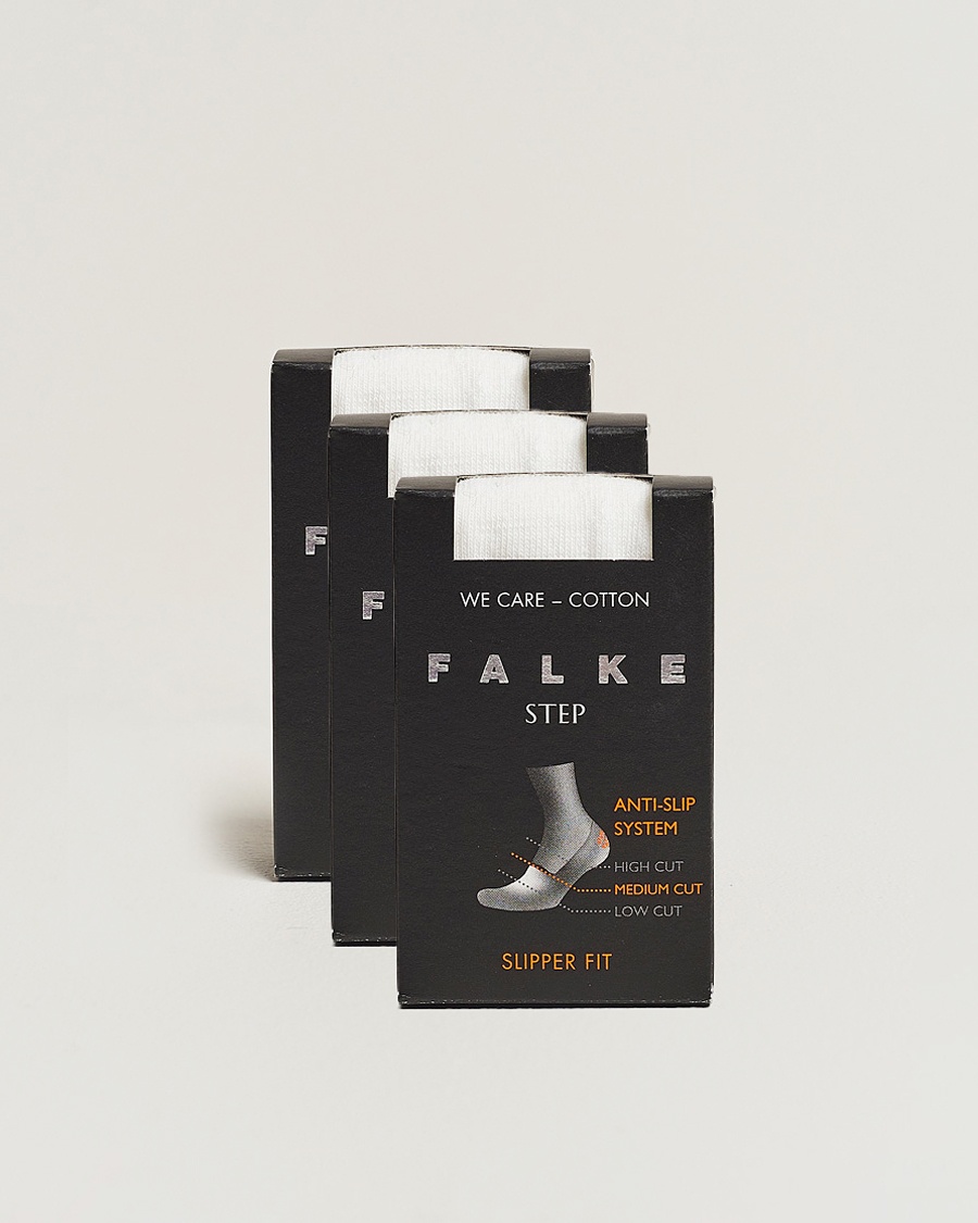 Herre | Sokker | Falke | 3-pack Step In Box Loafer Socks White