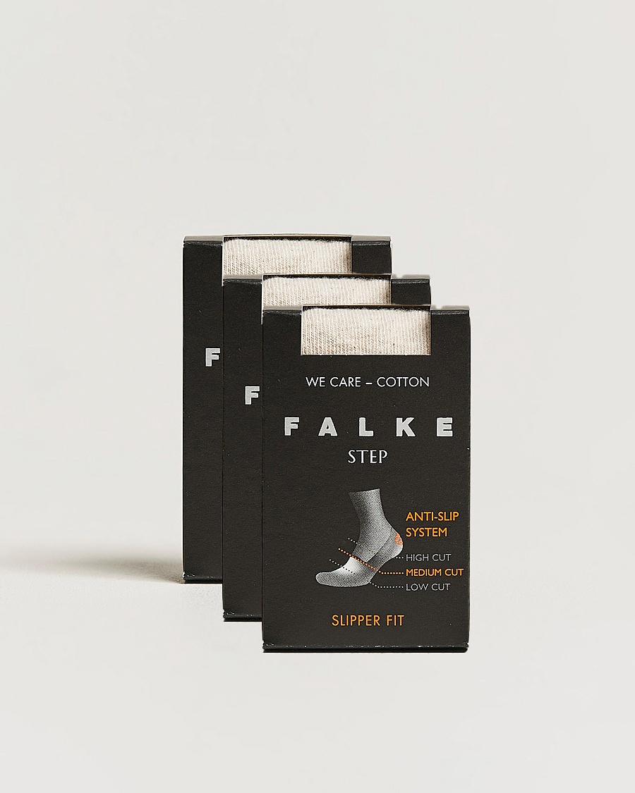 Herre | Sokker | Falke | 3-pack Step In Box Loafer Socks Nature