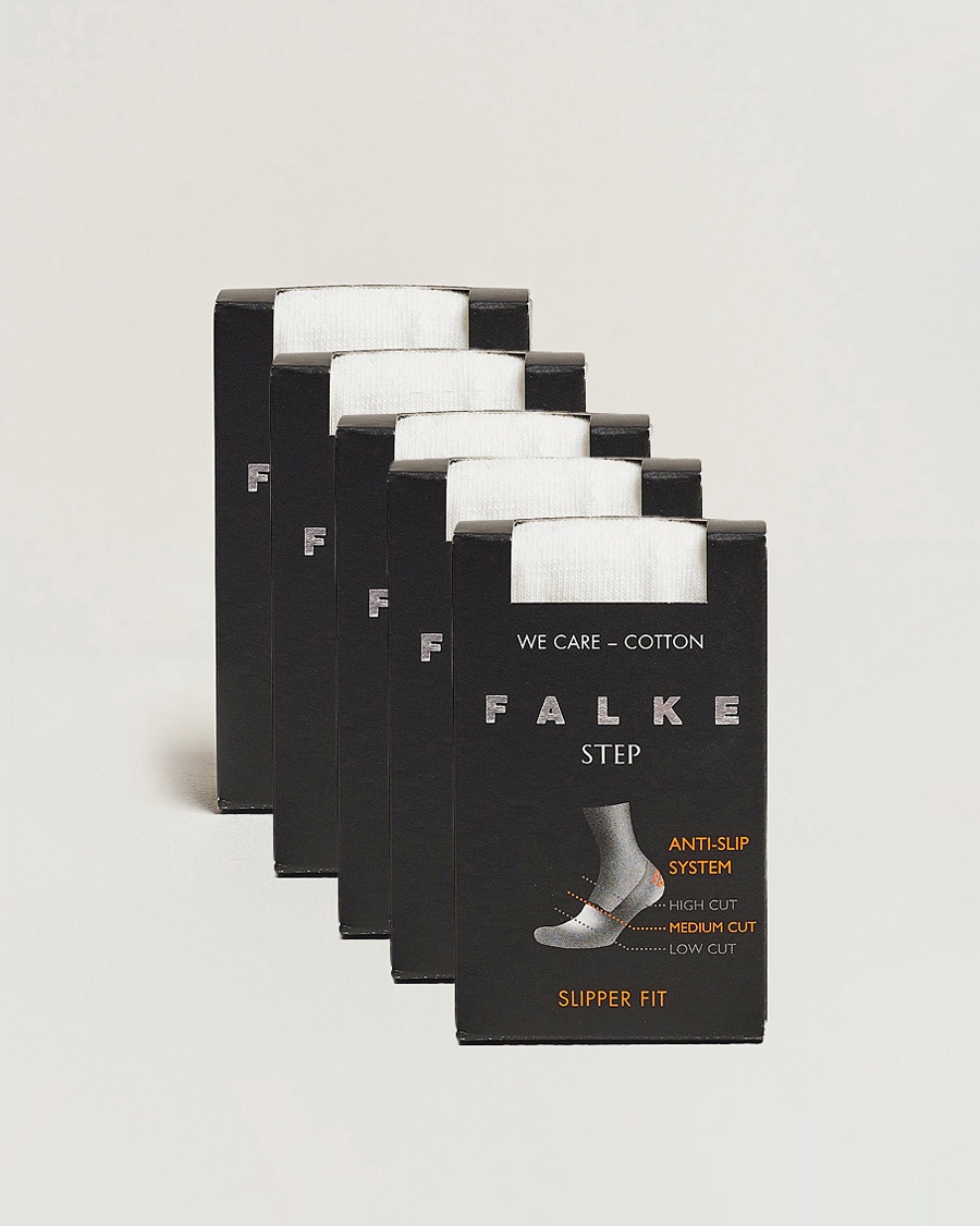 Herre | Sokker | Falke | 5-pack Step In Box Loafer Socks White