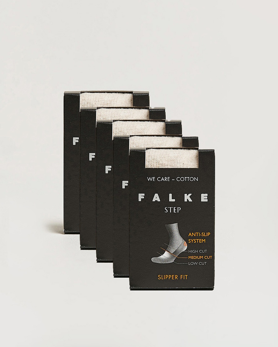 Herre | Sokker | Falke | 5-pack Step In Box Loafer Socks Nature