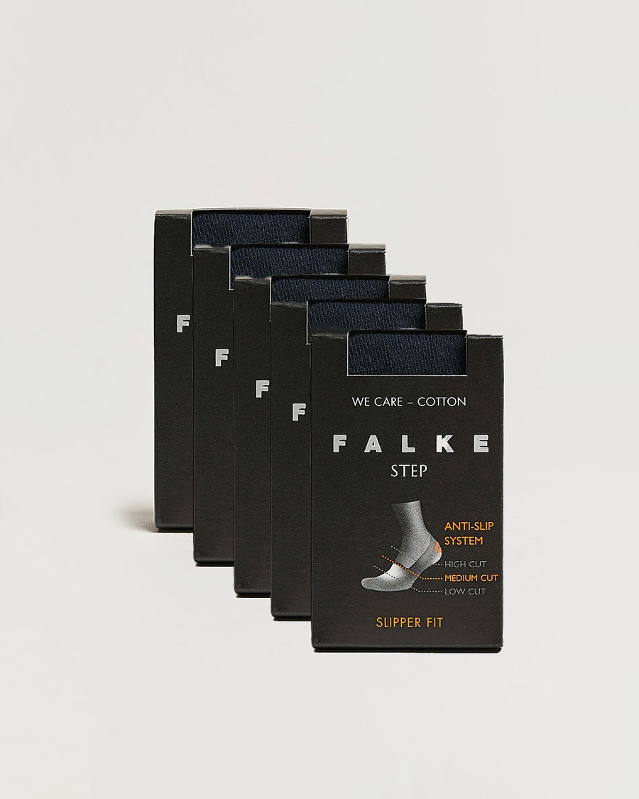 Herre | Sokker | Falke | 5-pack Step In Box Loafer Socks Navy