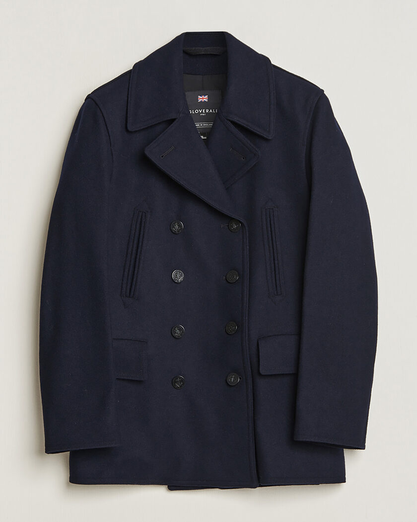 Pre-owned Gloverall Churchill Reefer Peacoat Navy M – Blå