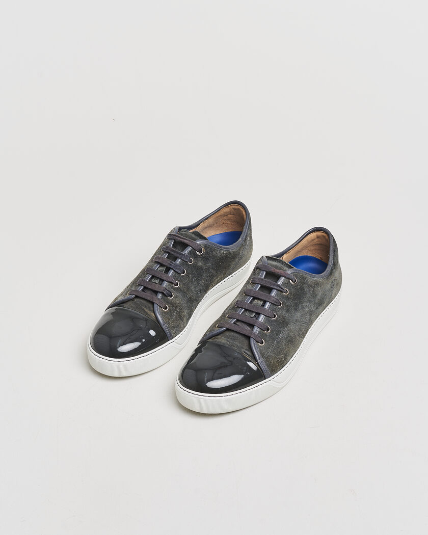 Pre-owned Lanvin DBB1 Patent Cap Toe Sneaker Dark Grey UK10 - EU44 – Grå