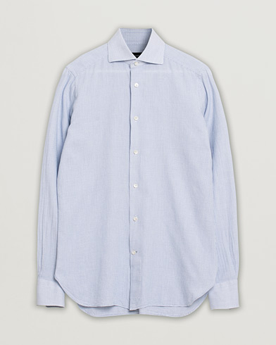 Herre | Nye produktbilder | Pre-owned | Ermenegildo Zegna Slim Fit Cotton Blend Shirt Light Blue Check 38 - S