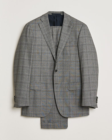 Pre-owned Caruso Checked Wool Suit Grey 48 – Grå