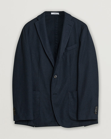Herre | Pre-owned | Boglioli K Jacket Herringbone Wool Blazer Navy 46