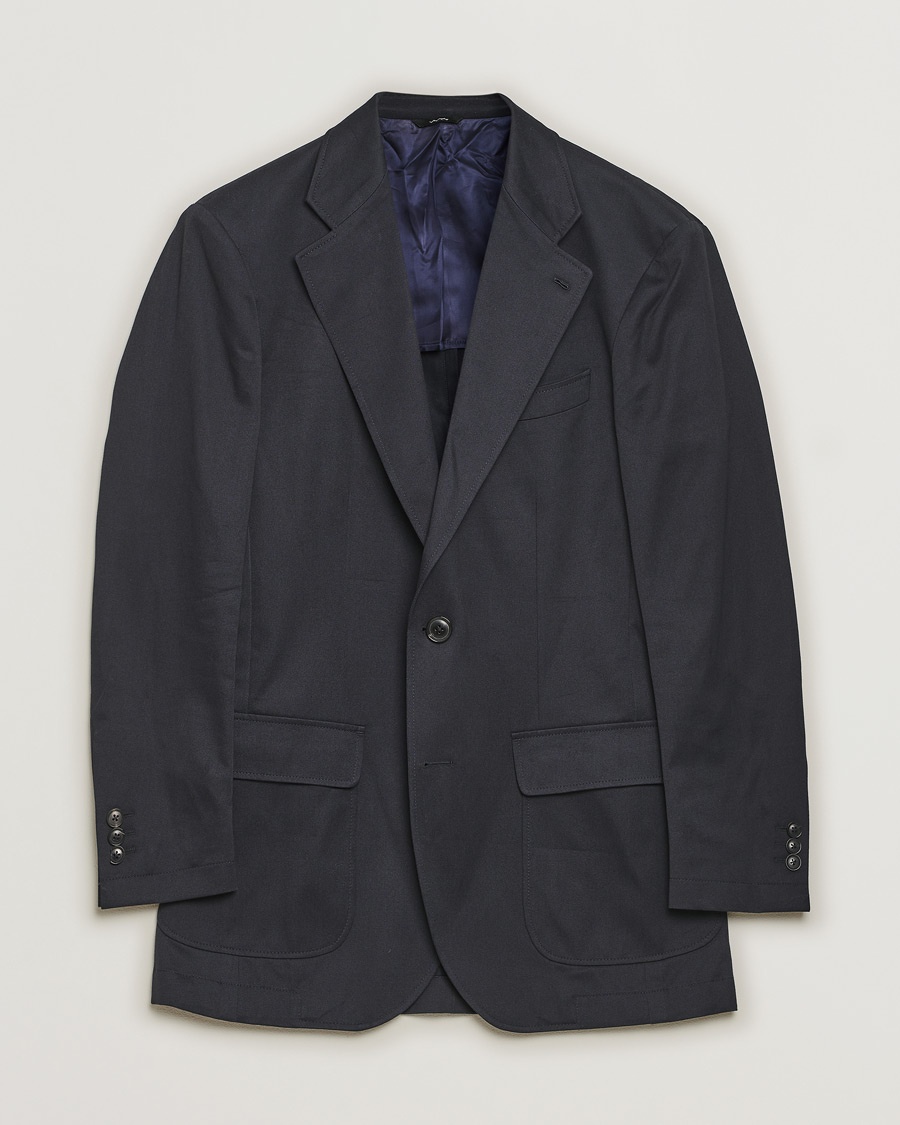 Pre-owned Berg&Berg Cotton Blazer Navy 48 – Blå