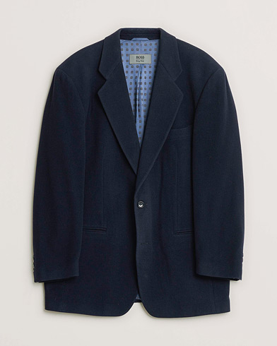 Pre-owned BOSS Vintage Cashmere Blend Blazer Navy 48 – Blå