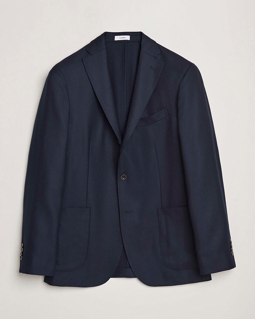 Pre-owned Boglioli K Jacket Wool Hopsack Blazer Navy 50 – Blå