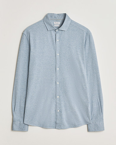 Pre-owned Brunello Cucinelli Lightweight Jersey Shirt Light Blue L – Blå