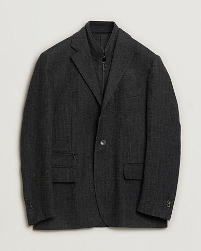 Corneliani ID Flannel Blazer Grey Melange 48