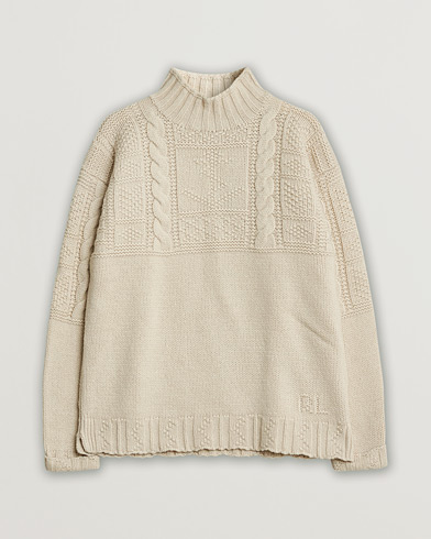 Herre | Pre-owned | Polo Ralph Lauren Wool Knitted Aran Rollneck Cream