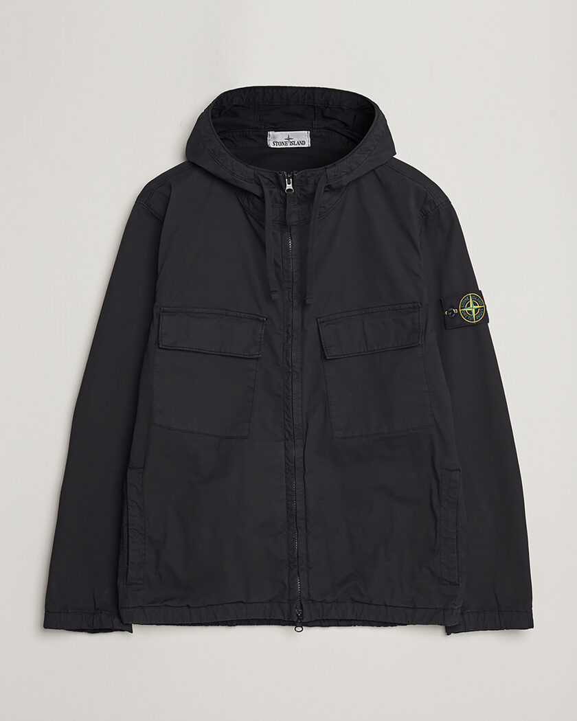 Pre-owned Stone Island Supima Cotton Hooded Jacket Black XL – Svart