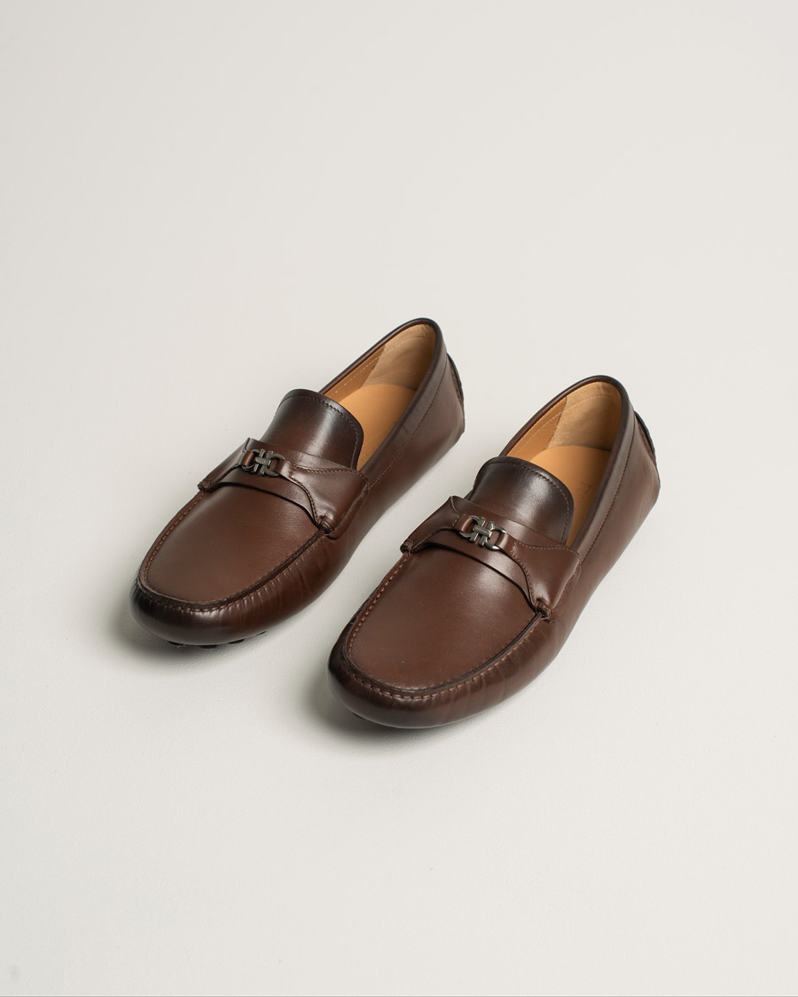 Herre | Pre-owned Spring & Summer | Pre-owned | Ferragamo Driver Gancini Ornament Brown Calf UK8,5 - EU42,5
