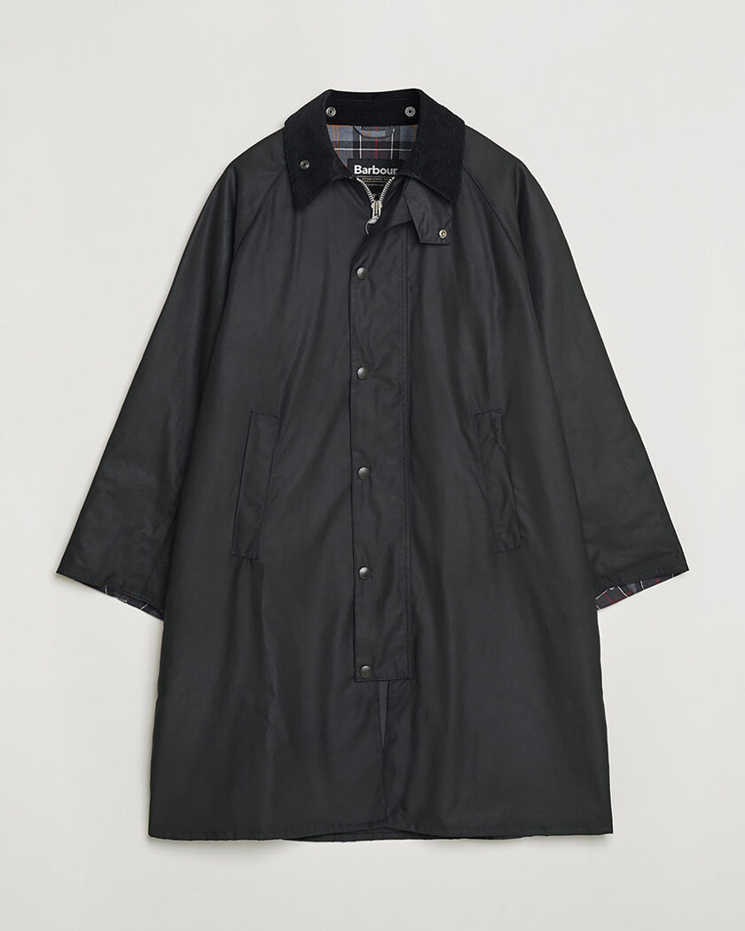  Barbour Heritage Modfied Exmoore Wax Coat Black UK38 - EU48 – Svart