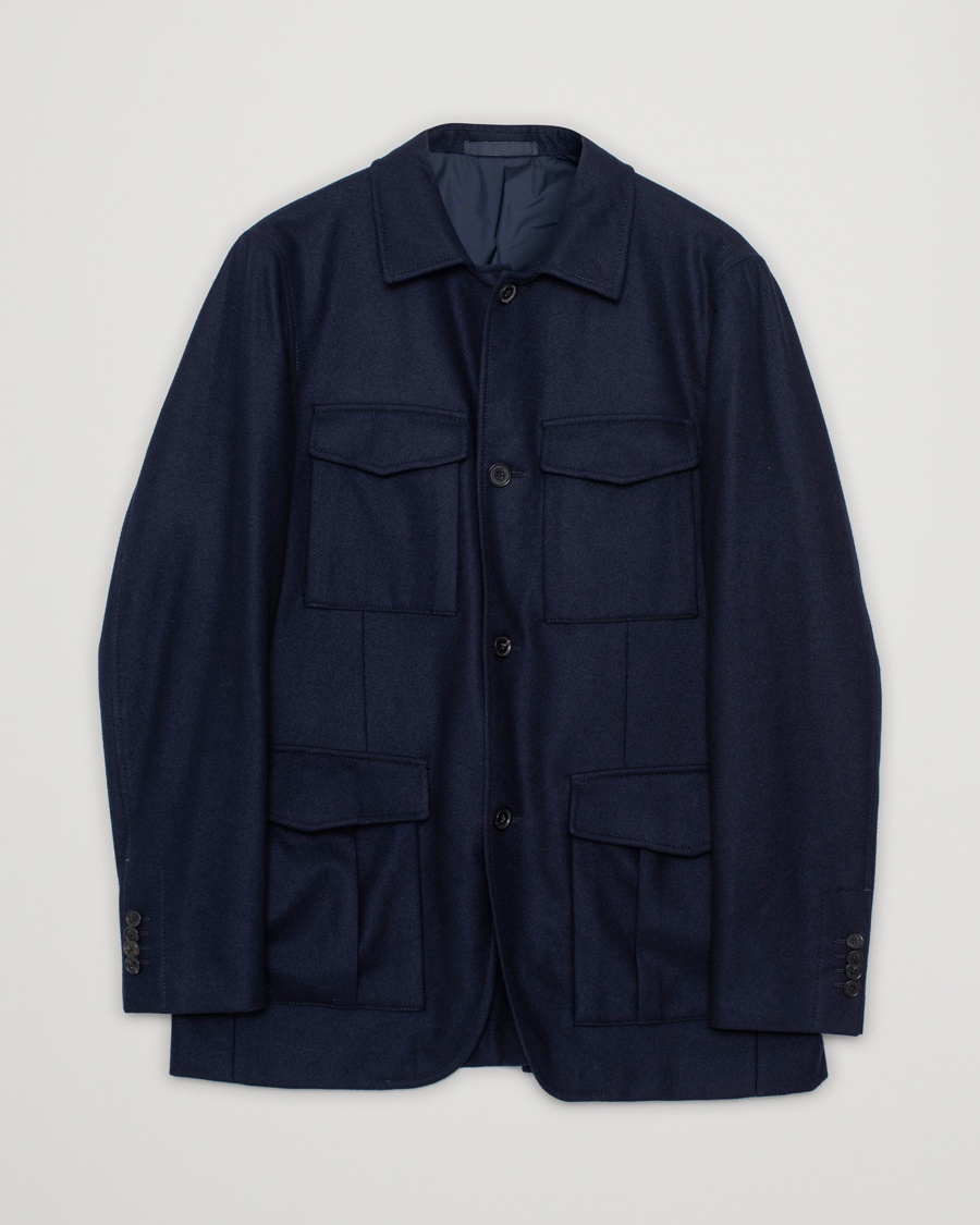 Herre | Pre-owned Jakker | Pre-owned | Caruso Safari Wool Jacket Navy 50
