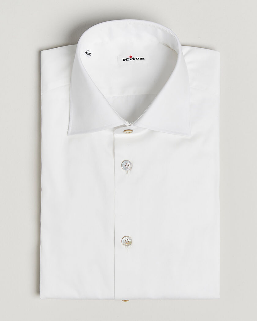 Pre-owned Kiton Slim Fit Dress Shirt White 38 - S – Hvit