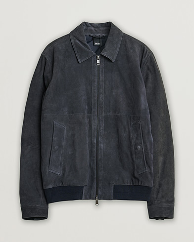 Herre | Pre-owned | BOSS Malbano Suede Jacket Blue Grey 48