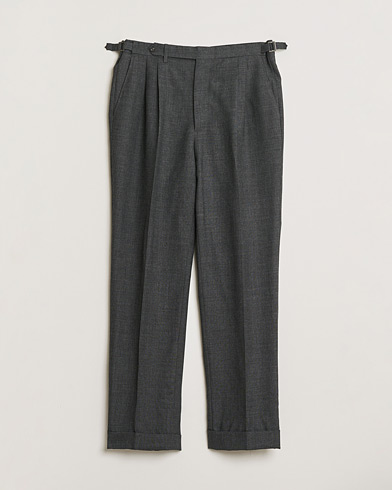 Pre-owned Berg&Berg High Waisted Double Pleated Wool Trousers Dark Grey 52 – Grå