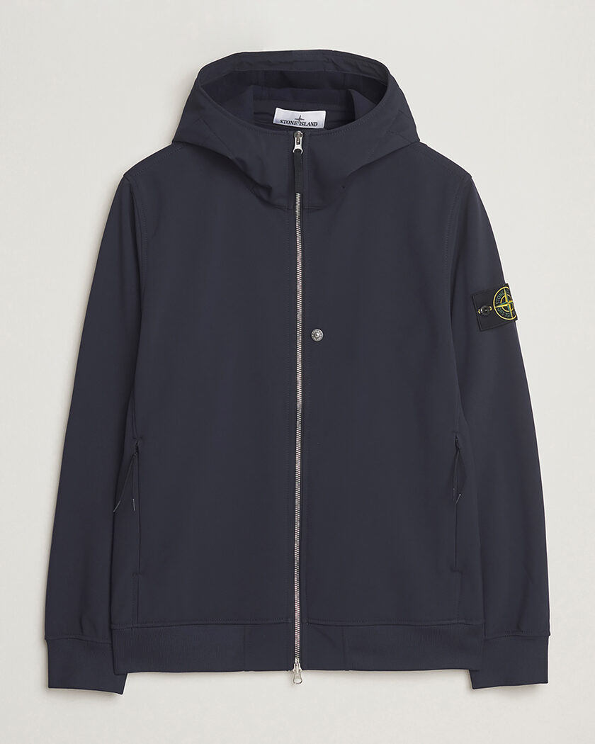 Stone Island Soft Shell Re-Dyed Lined Hood Jacket Navy L – Blå