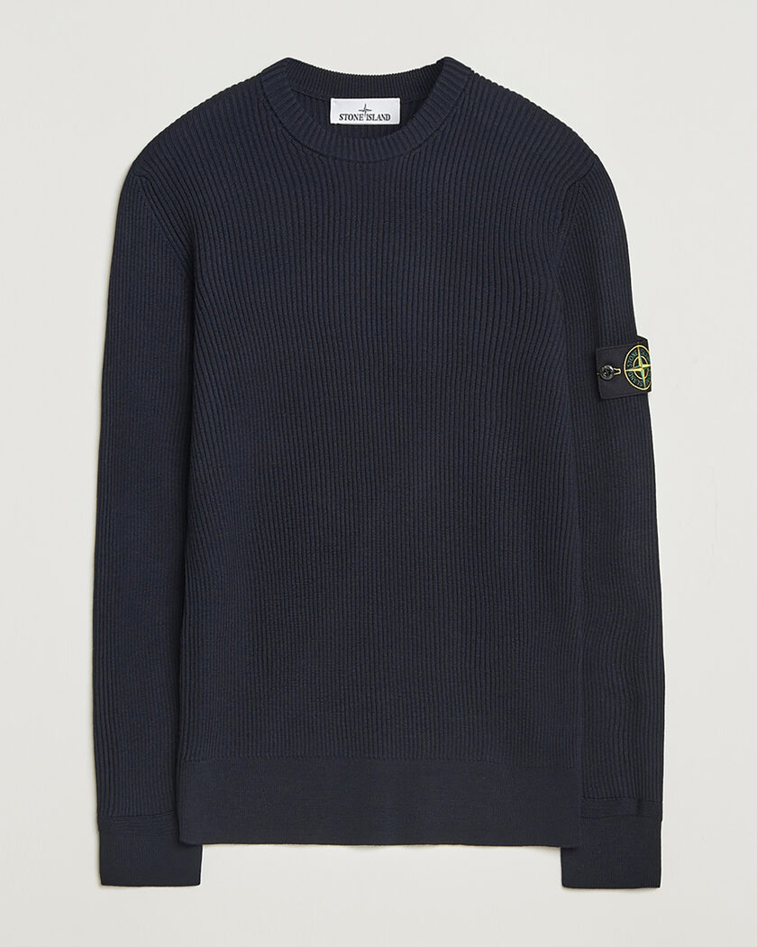 Pre-owned Stone Island Full Rib Crewneck Navy S – Blå