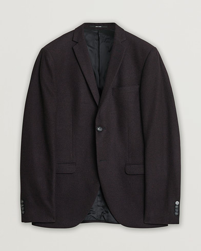 Herre | Pre-owned | Tiger of Sweden Flannel Wool Blazer Burgundy 48