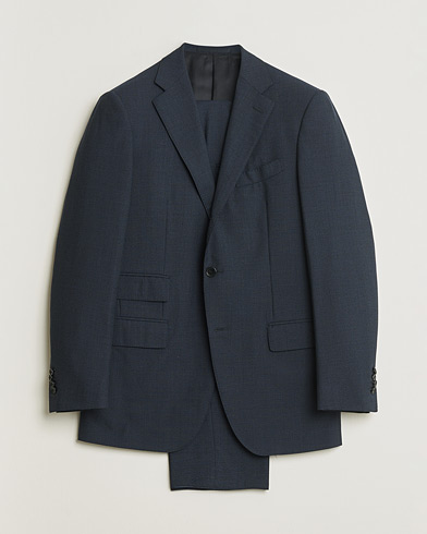 Caruso 120s Wool Suit Dark Blue 48 – Blå