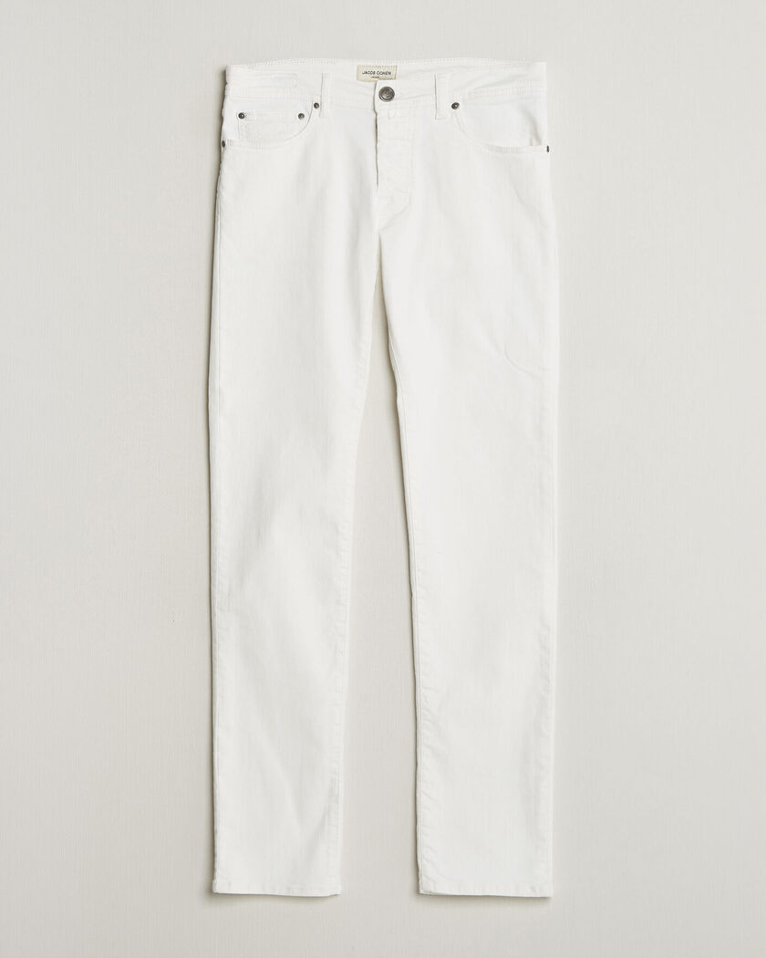 Pre-owned Jacob Cohën Bard Slim Fit Bull Stretch Jeans White W30 – Hvit