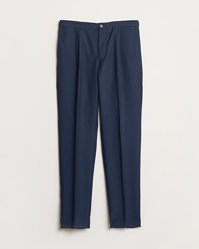 Pre-owned Incotex Tapered Fit Super 100s Wool Pants Navy 50 – Blå