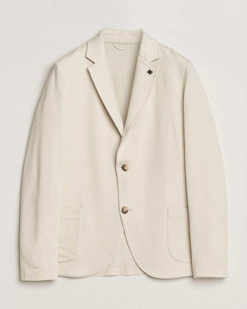 Pre-owned Gran Sasso Wool Knitted Blazer Cream 50 – Hvit