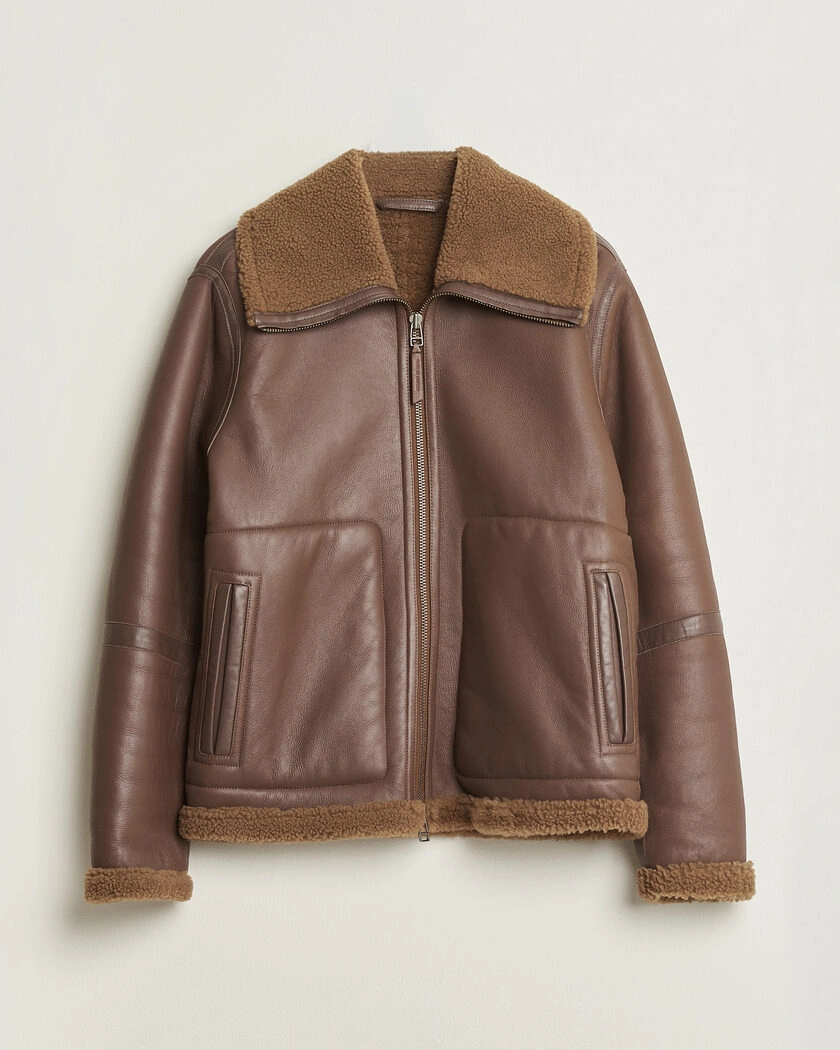 Pre-owned Tiger of Sweden Dace Shearling Jacket Brown M – Brun