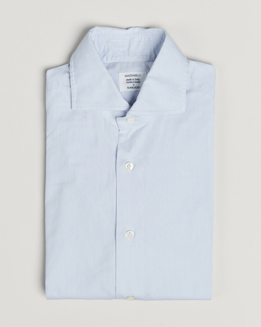 Pre-owned Mazzarelli Soft Cotton Shirt Light Blue 39 - M – Blå