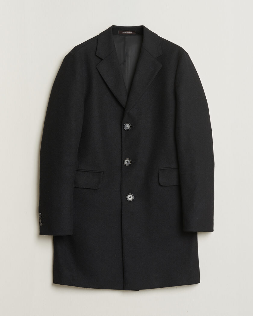 Pre-owned Oscar Jacobson Sonny Wool Coat Black 48 – Svart